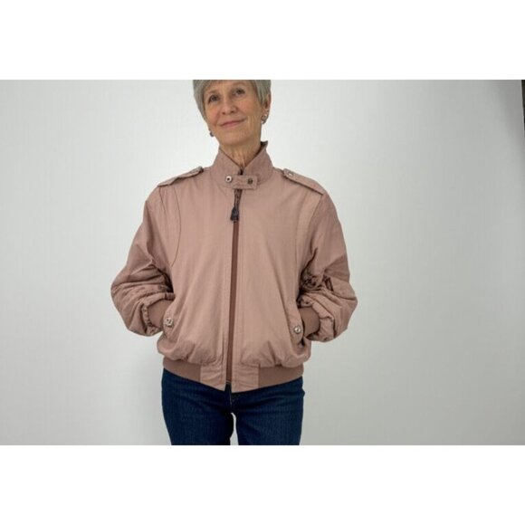 Vintage 80's London Fog Dusty Rose Bomber Jacket, size 12 - Picture 2 of 13